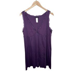 Hanro of Switzerland Purple Sleeveless Babydoll Sleep Tank Shirt Size Large